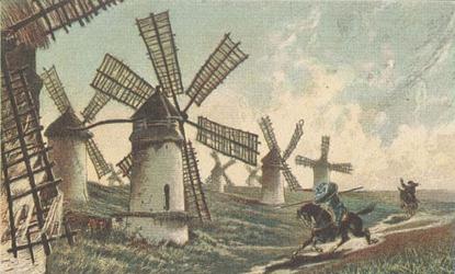Don Quichotte et les moulins à vent