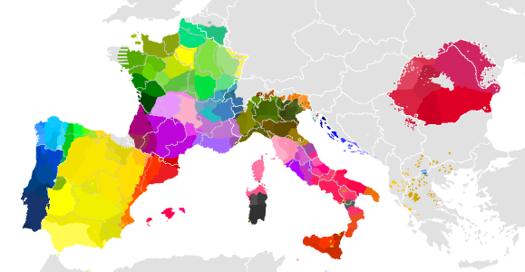 carte linguistique langues romanes